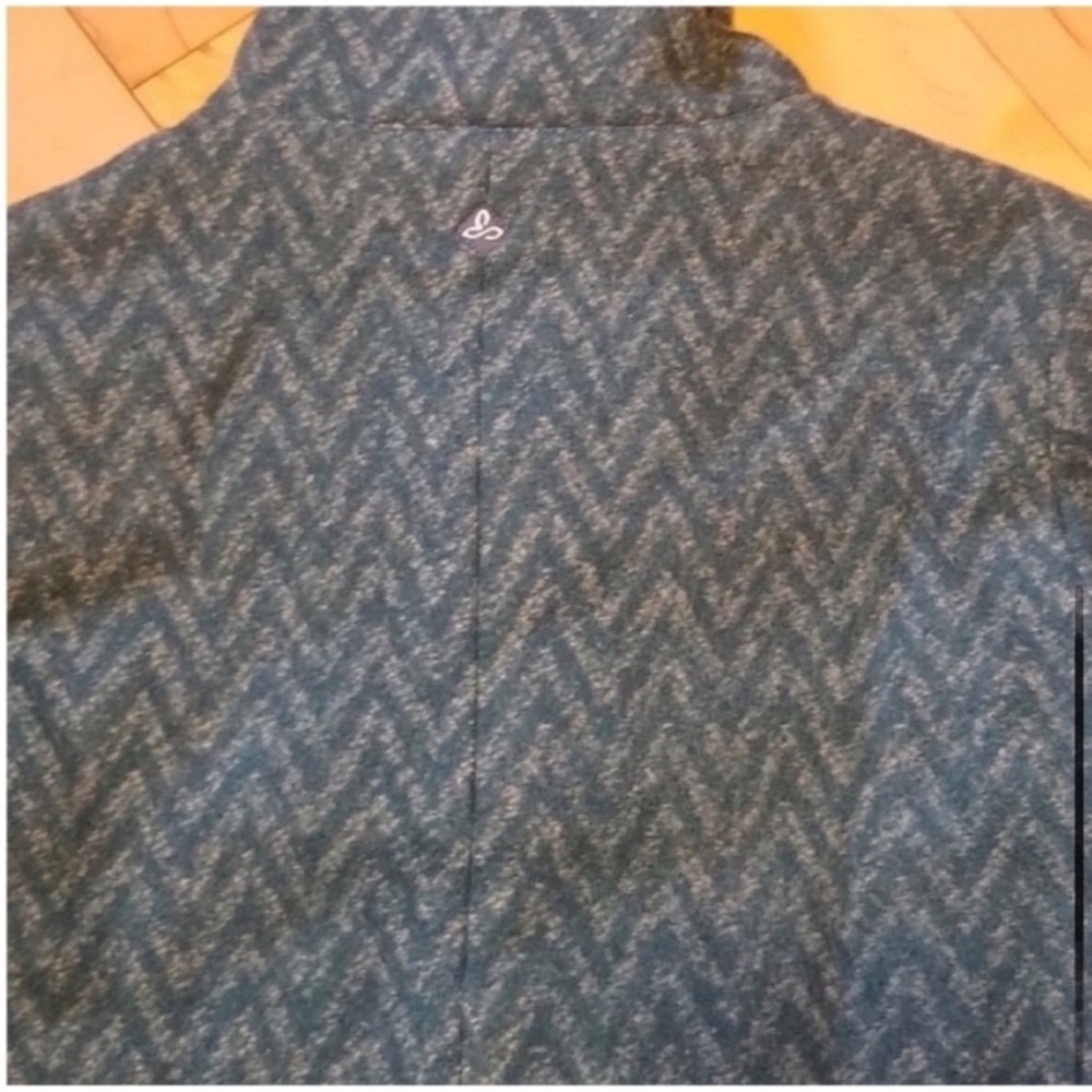 Prana Lily Wool Deep Teal Chevron wool blend coat extra small XS - Picture 7 of 9